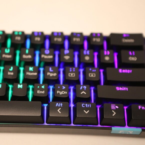 Gaming RBG Keyboard Wired Wireless Bluetooth Rainbow Backlit Black Light 61 Keys - Picture 9 of 11